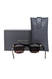 Current Boutique-Bottega Veneta - Brown Tortoise Rectangular Sunglasses