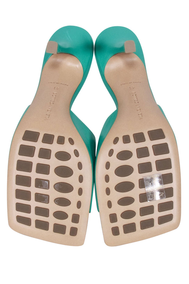 Current Boutique-Bottega Veneta - Grass Green Leather Mule Heels Sz 11