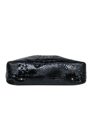 Current Boutique-Brahmin - Black Patent Leather Croc-Embossed Tote Bag