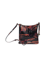 Current Boutique-Brahmin - Orange & Black Croc Embossed Crossbody Bag