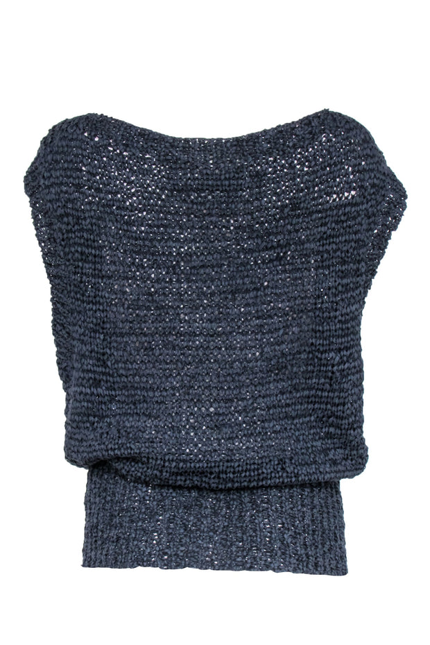 Current Boutique-Brochu Walker - Navy Knit Sleeveless Sweater Sz S