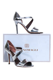 Current Boutique-Brunomagli - Silver Metallic Open Toe Pumps Sz 6.5