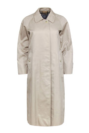 Current Boutique-Burberry - Beige Covered Button Trench Coat Sz 8P