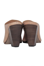 Current Boutique-Burberry - Beige Leather Open Toe "Kiersten" Mule Heels Sz 8.5