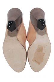 Current Boutique-Burberry - Beige Leather Open Toe "Kiersten" Mule Heels Sz 8.5