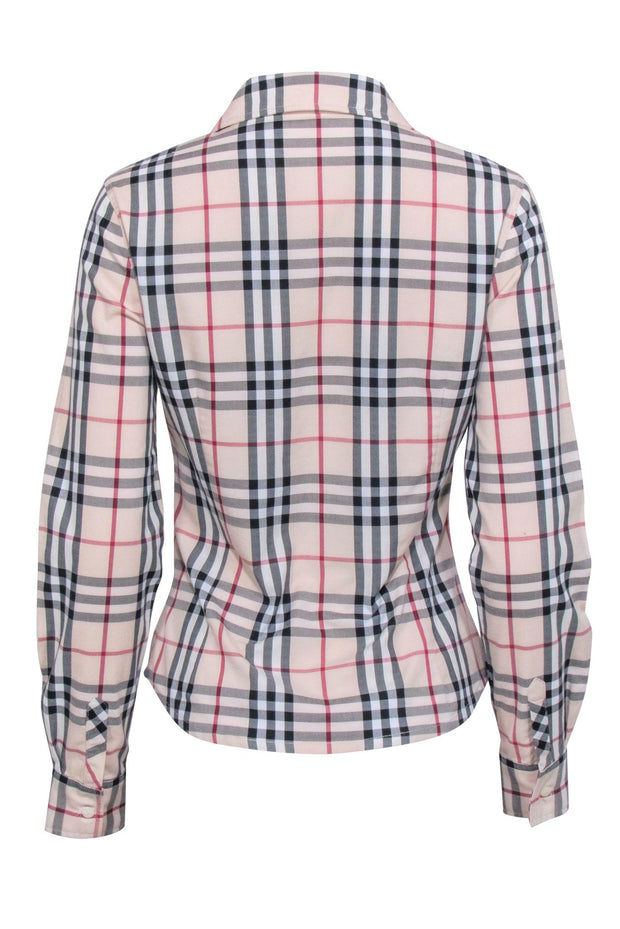 Current Boutique-Burberry - Beige Signature Plaid Button Down Shirt Sz L
