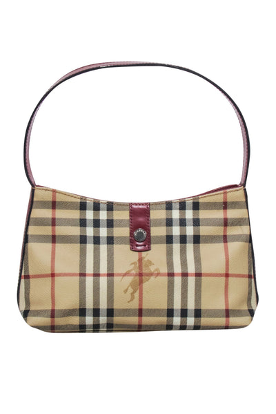 Current Boutique-Burberry - Beige Signature Plaid Haymarket Mini Bag