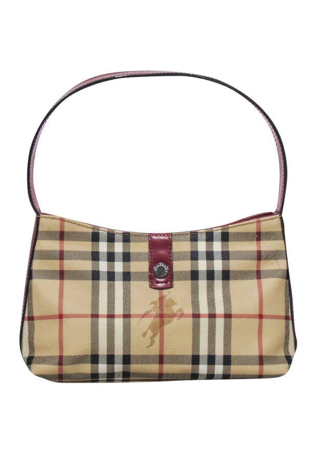 Current Boutique-Burberry - Beige Signature Plaid Haymarket Mini Bag