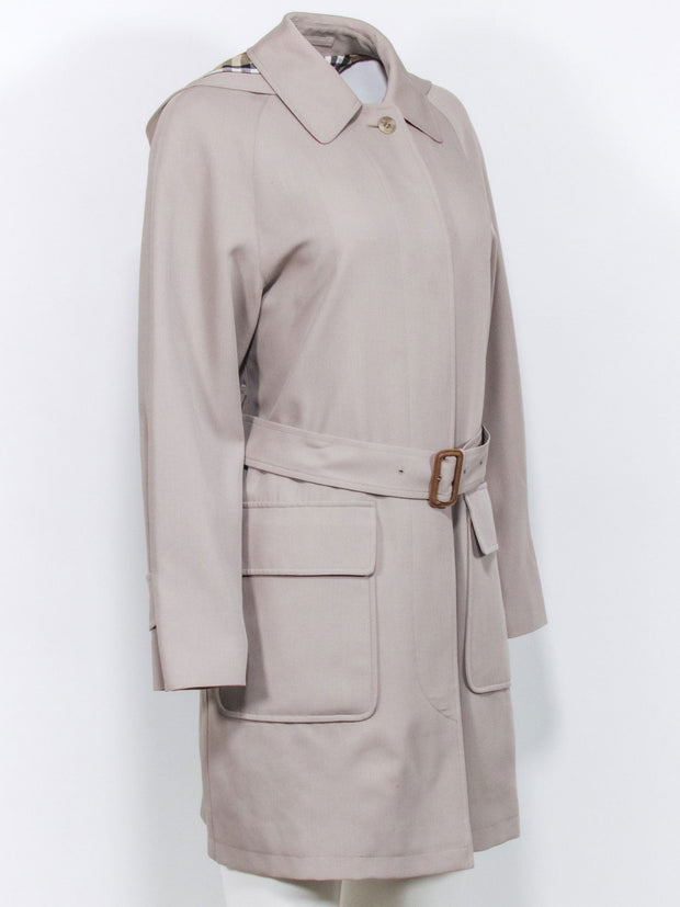 Current Boutique-Burberry - Beige Wool Blend Hooded "Joce" Trench Coat Sz M