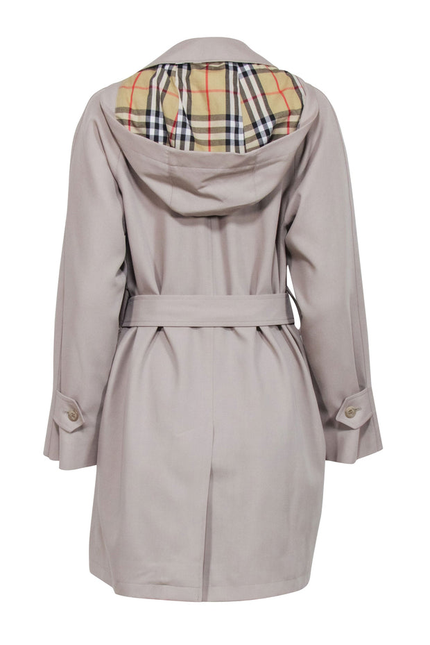 Current Boutique-Burberry - Beige Wool Blend Hooded "Joce" Trench Coat Sz M