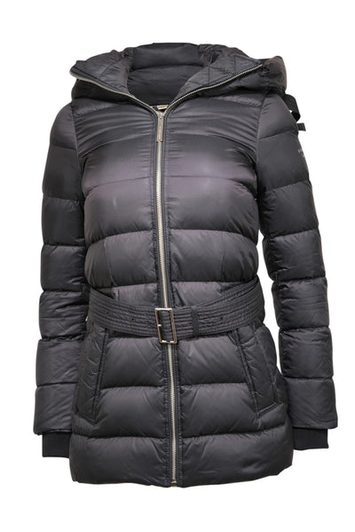 Current Boutique-Burberry - Black Belted Puffer Coat w/ Goose Down Sz XXS