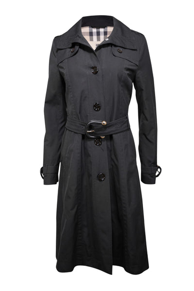 Current Boutique-Burberry - Black Belted Trench Coat Sz XS