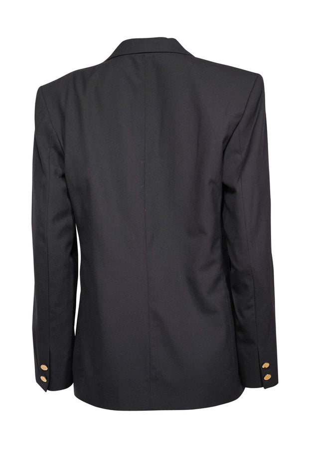 Current Boutique-Burberry - Black Double Breasted Blazer Sz M