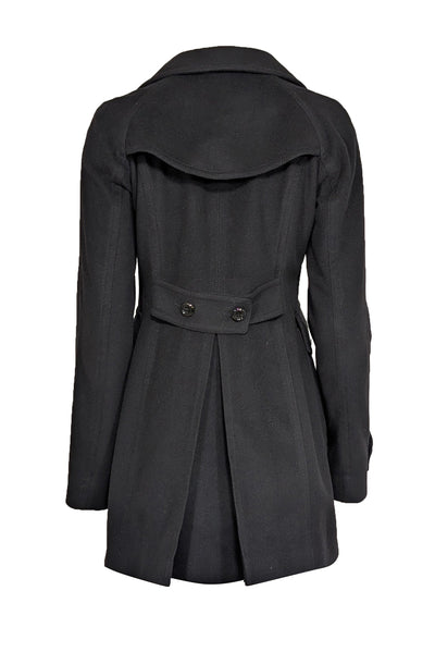 Current Boutique-Burberry - Black Double Breasted Pea Coat Sz 6