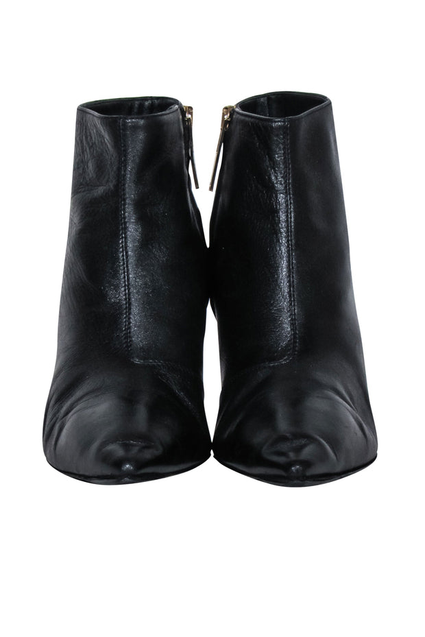 Current Boutique-Burberry - Black Leather Stiletto Booties Sz 9