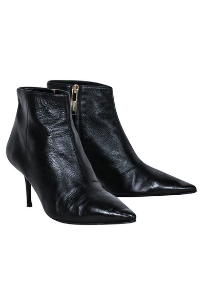 Current Boutique-Burberry - Black Leather Stiletto Booties Sz 9