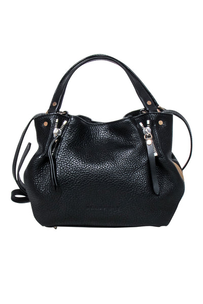 Current Boutique-Burberry - Black Leather w/ Signature Plaid Sides Crossbody Bag