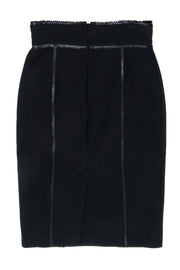 Current Boutique-Burberry - Black Pencil Skirt w/ Scalloped Edges Sz 6