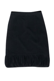 Current Boutique-Burberry - Black Silk Pleated Hem Skirt Sz 8