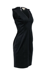 Current Boutique-Burberry - Black Sleeveless Sheath Dress w/ Epaulette Shoulder Sz 8