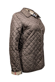 Current Boutique-Burberry - Brown Quilted Button Front Jacket Sz M