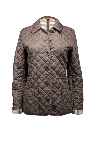 Current Boutique-Burberry - Brown Quilted Button Front Jacket Sz M