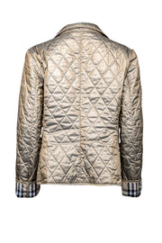 Current Boutique-Burberry - Gold Iridescent Quilted Jacket Sz S