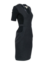 Current Boutique-Burberry - Grey & Black Short Sleeve Sheath Dress Sz 4