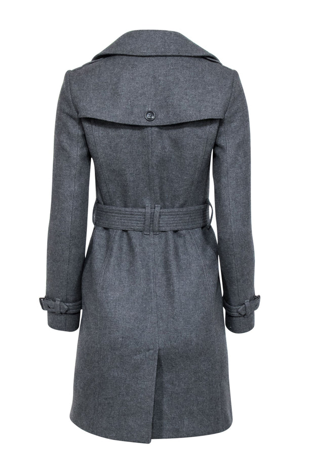 Current Boutique-Burberry - Grey Wool Blend Tailored Coat Sz 2