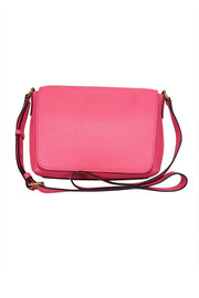 Current Boutique-Burberry - Hot Pink Pebbled Leather Front Flap Crossbody Bag