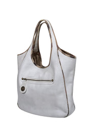 Current Boutique-Burberry - Ivory Large Leather Shoulder Bag