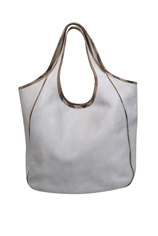 Current Boutique-Burberry - Ivory Large Leather Shoulder Bag