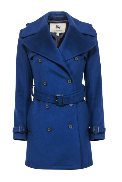 Current Boutique-Burberry - Navy Double Breasted Button Coat Sz 6