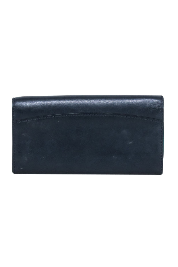 Current Boutique-Burberry - Navy Leather Long Wallet