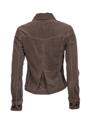Current Boutique-Burberry - Olive Green Corduroy Button Jacket Sz 4