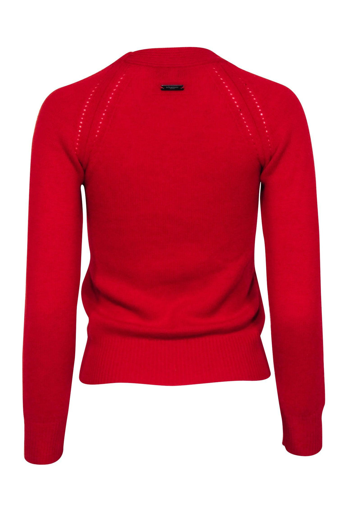 Burberry - Red Cashmere Knit Sweater Sz XS – Current Boutique