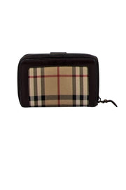 Current Boutique-Burberry - Signature Beige Tartan Plaid & Brown Leather Trim Wallet