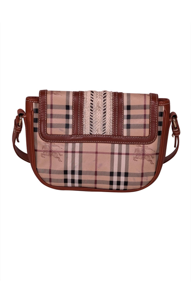 Current Boutique-Burberry - Tan Leather and Signature Plaid Crossbody Bag