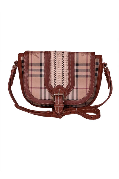 Current Boutique-Burberry - Tan Leather and Signature Plaid Crossbody Bag