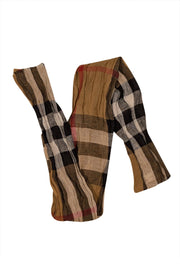 Current Boutique-Burberry - Tan, Red, White, & Black Plaid Linen Scarf