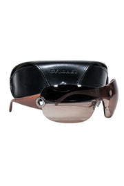 Current Boutique-Bvlgari - Brown Lens Large Shield Sunglasses