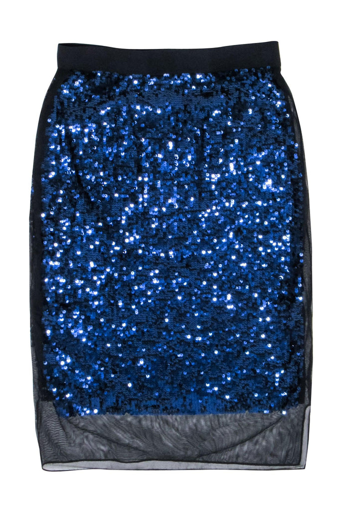 By Malene Birger Blue Sequin Midi Skirt Sz S Current Boutique