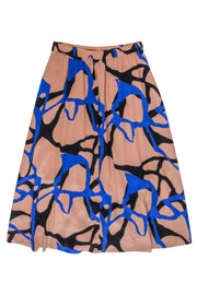 Current Boutique-By Malene Birger - Mauve, Black, & Blue Print Maxi Skirt Sz 8