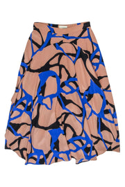 Current Boutique-By Malene Birger - Mauve, Black, & Blue Print Maxi Skirt Sz 8