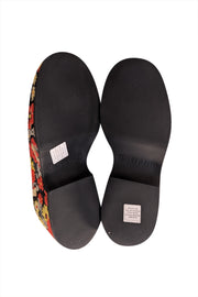 Ganni - Black, Red, & Green Brocade Floral Platform Loafers Sz 8