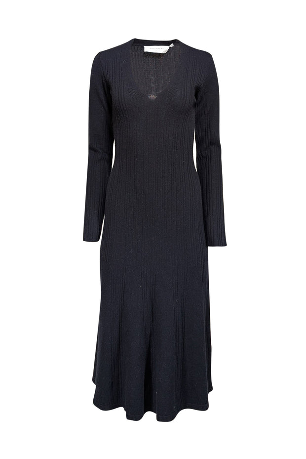 Equipment - Navy Wool & Cashmere Blend Ribbed Knit Dress Sz S