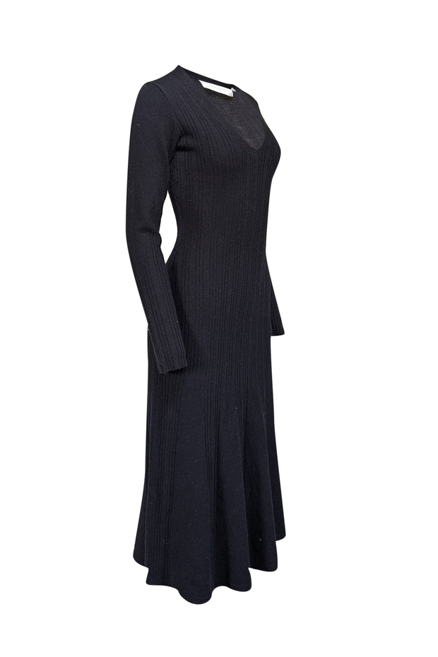 Equipment - Navy Wool & Cashmere Blend Ribbed Knit Dress Sz S