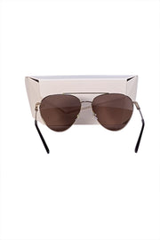 Jimmy Choo - Brown & Gold Aviator Sunglasses - Current Boutique