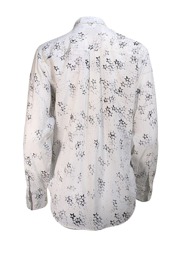 Equipment - White & Black Star Print Button Front Shirt Sz S