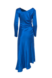 Equipment - Bright Blue Silk Ruched Cocktail Dress Sz 6 - Current Boutique